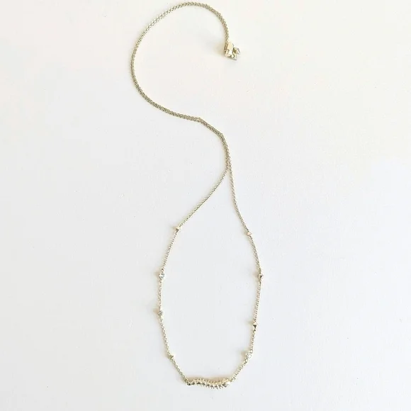 Kendra Scott Kim Centipede Crystal CZ Pendant Necklace Prism Chain Light Gold - Picture 2 of 5